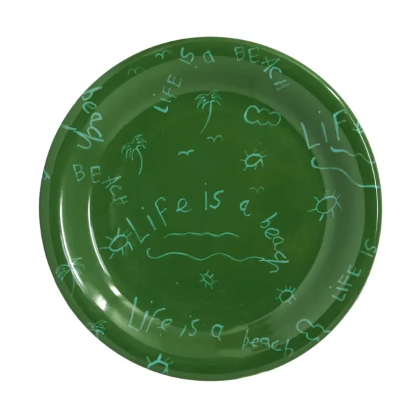 Home-Sensi Studio Ceramic Dinner Plate “Life is a Beach” (Set of 4)