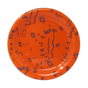 Home-Sensi Studio Ceramic Dinner Plate “Life is a Beach” (Set of 4)