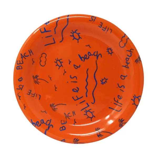 Home-Sensi Studio Ceramic Dinner Plate “Life is a Beach” (Set of 4)