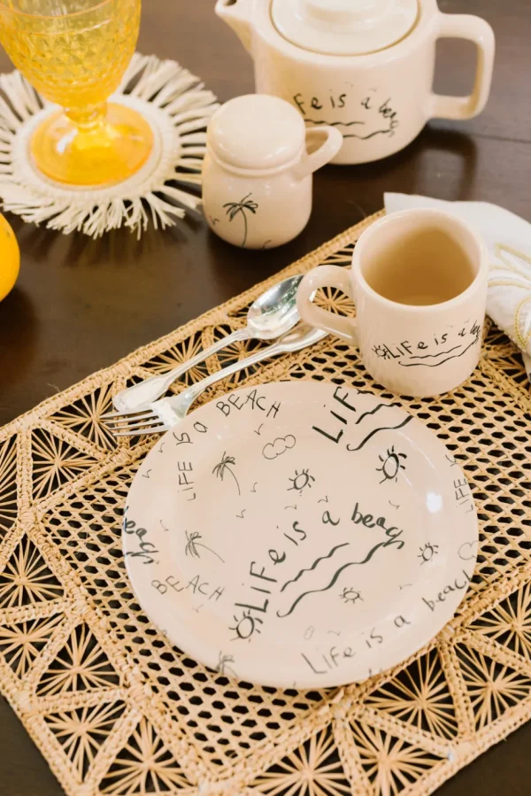 Home-Sensi Studio Ceramic Jar & Spoon “Life is a Beach”