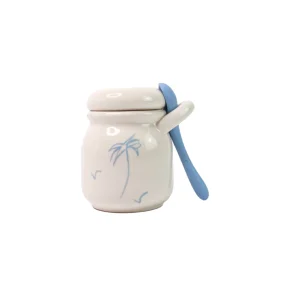 Home-Sensi Studio Ceramic Jar & Spoon “Life is a Beach” (Set of 2)