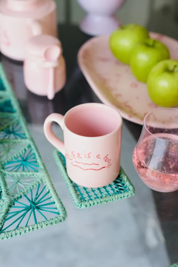 Home-Sensi Studio Ceramic Mug “Life is a Beach” (Set of 4)