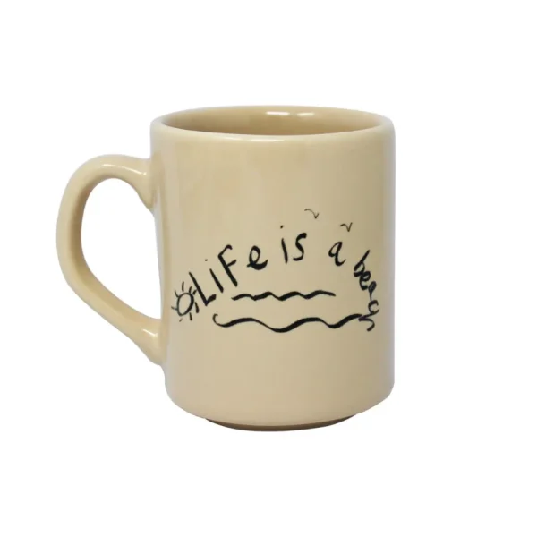 Home-Sensi Studio Ceramic Mug “Life is a Beach” (Set of 4)