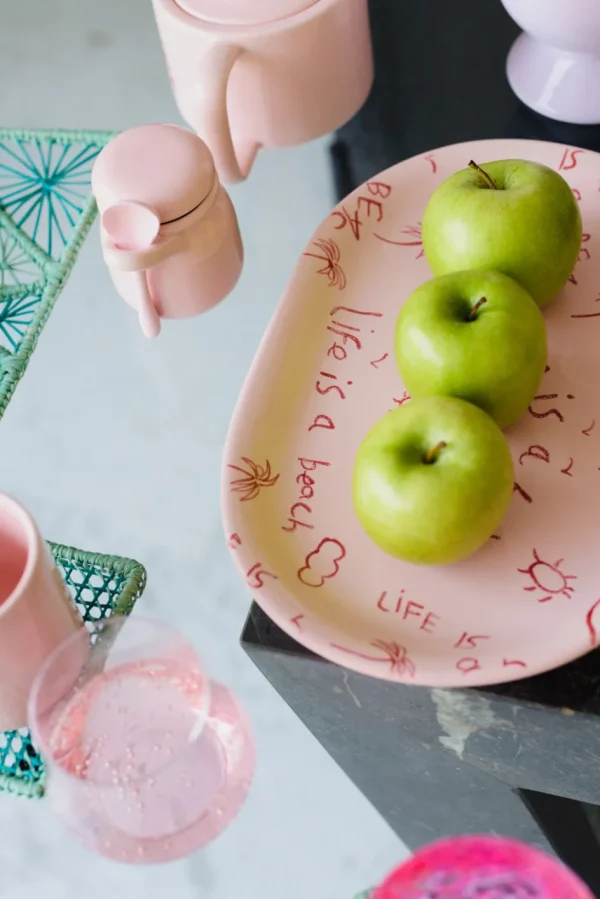 Home-Sensi Studio Ceramic Oval Platter “Life is a Beach” (Set of 2)