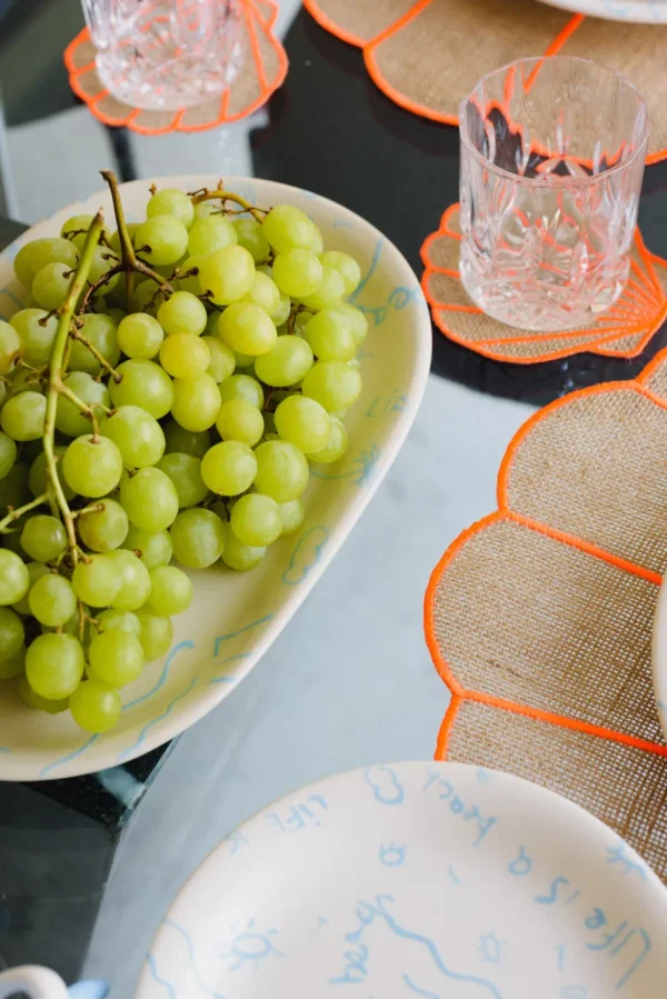 Home-Sensi Studio Ceramic Oval Platter “Life is a Beach” (Set of 2)