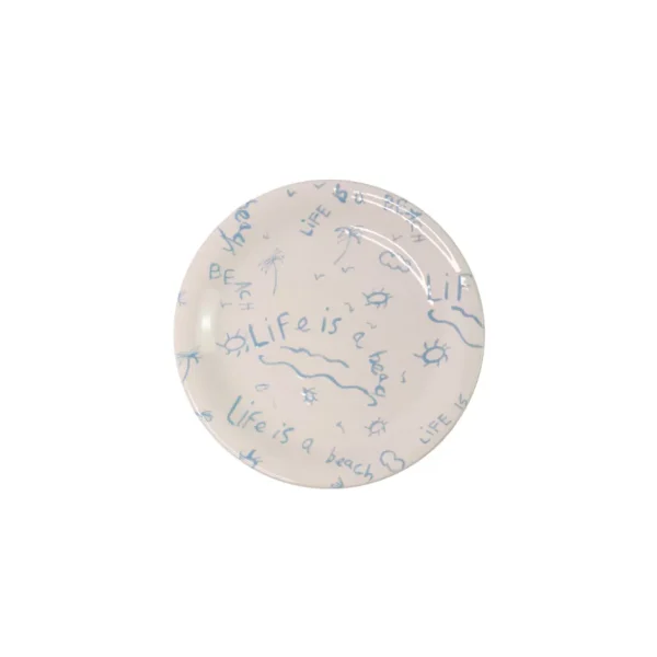 Home-Sensi Studio Ceramic Quarter Plate/Dessert Dish “Life is a Beach” (Set of 4)