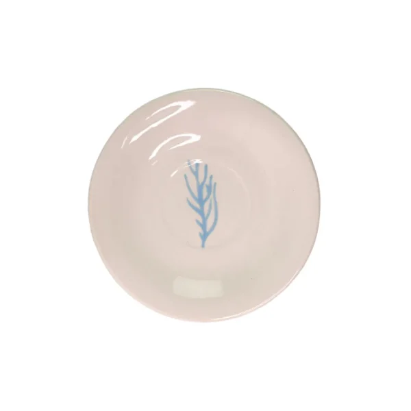 Home-Sensi Studio Ceramic Tea Cup & Tea Plate "Corales de la Isla" (Set of 4)