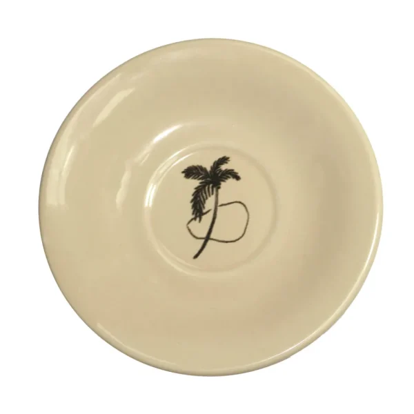 Home-Sensi Studio Ceramic Tea Cup & Tea Plate "Trazos Sicilia Black" (Set of 4)