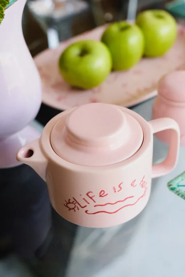 Home-Sensi Studio Ceramic Teapot “Life is a Beach” (Set of 2)