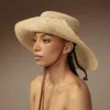 Women's Panama Hats-Sensi Studio Crochet Hippie hat Extra Long Brim with Leather band