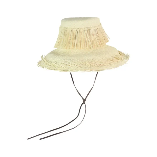 Women's Panama Hats-Sensi Studio El Campesino Frayed Hat With Adjustable Ribbon