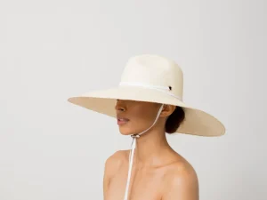Women's Panama Hats-Sensi Studio Extra Long Brim Panama Hat with Leather Band