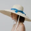 Women's Panama Hats-Sensi Studio Extra Long Brim Panama Hat With Frayed Edges