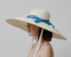 Women's Panama Hats-Sensi Studio Extra Long Brim Panama Hat With Frayed Edges