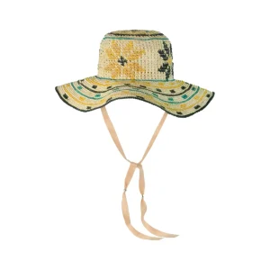 Women's Panama Hats-Sensi Studio Flores Geometricas Beach Hat