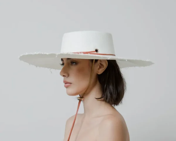 Women's Panama Hats-Sensi Studio Frayed Cordovan Extra Long Brim Hat