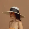 Women's Panama Hats-Sensi Studio Frayed Extra Long Brim Aguacate Hat With Maxi Ribbon