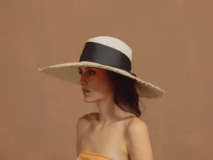 Women's Panama Hats-Sensi Studio Frayed Extra Long Brim Aguacate Hat With Maxi Ribbon