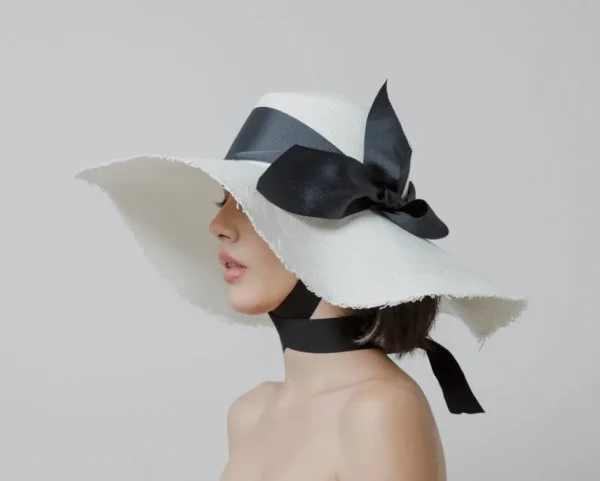 Women's Panama Hats-Sensi Studio Frayed Extra Long Brim Cordovan Hat