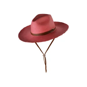 Women's Panama Hats-Sensi Studio Frayed Fedora Long Brim With Adjustable Leather Band