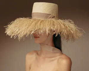 Women's Panama Hats-Sensi Studio Frayed Lampshade with Extra Frayed details