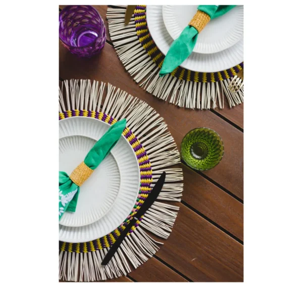Home-Sensi Studio Frayed Round Placemat (Set of 2 units)