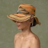 Women's Panama Hats-Sensi Studio Geometric Pattern Crochet Hat