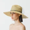 Women's Panama Hats-Sensi Studio Glamour Frayed Aguacate Long Brim With Tulle
