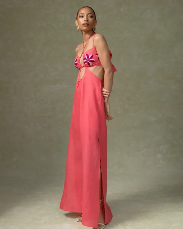 Rtw-Sensi Studio Hand Embroidered Cut Out Maxi Dress