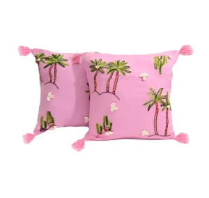 Home-Sensi Studio Hand Embroidered Linen Cushion Lining (Set of 2 Units)