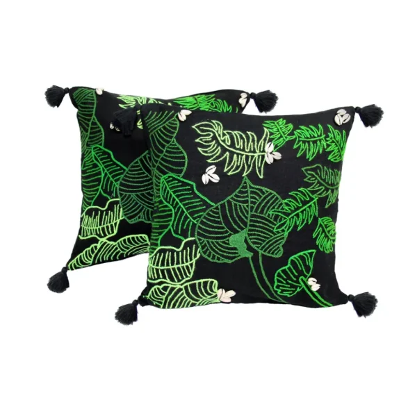 Home-Sensi Studio Hand Embroidered Linen Cushion Lining (Set of 2 Units)