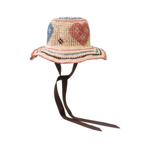 Women's Panama Hats-Sensi Studio Hearts Beach Hat