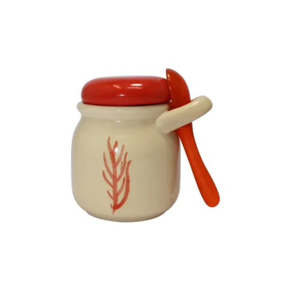 Home-Sensi Studio Jar & Spoon "Corales de la Isla" (Set of 2)