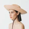 Women's Panama Hats-Sensi Studio Llano Frayed Panama Hat Long Brim With Adjustable Leather Band