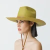 Women's Panama Hats-Sensi Studio Llano Frayed Texas Long Brim With Adjustable Leather Band