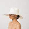 Women's Panama Hats-Sensi Studio Long Brim Aguacate Hat with Tulle