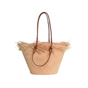 Handbags-Sensi Studio Medium Basket with Frayed Border
