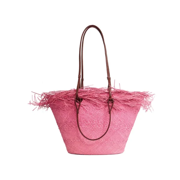 Handbags-Sensi Studio Medium Basket with Frayed Border