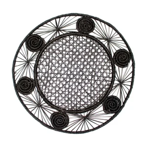 Home-Sensi Studio Open weave round Placemat with coaster (Set of 2 Units)