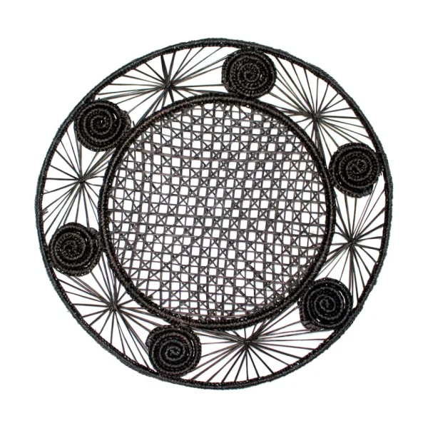 Home-Sensi Studio Open weave round Placemat with coaster (Set of 2 Units)