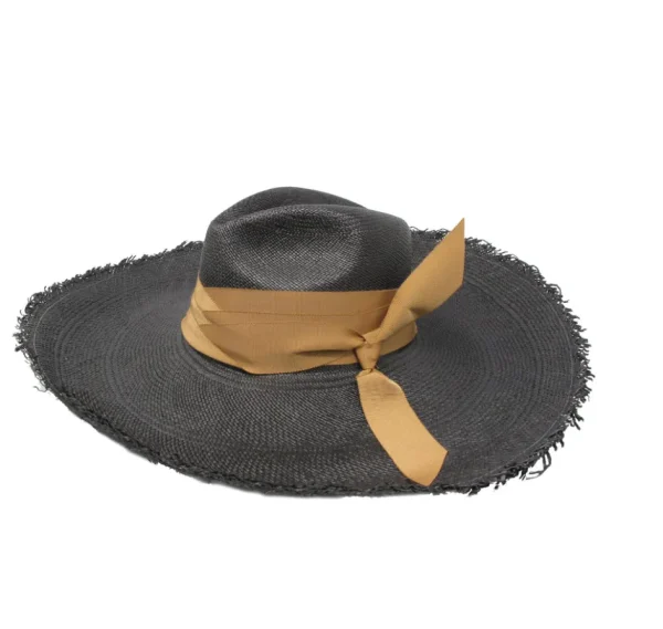 Women's Panama Hats-Sensi Studio Panama Hat Frayed Long Brim With Triple Twist Band