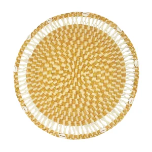 Home-Sensi Studio Round Placemat with beads and seashells (Set of 2 Units)