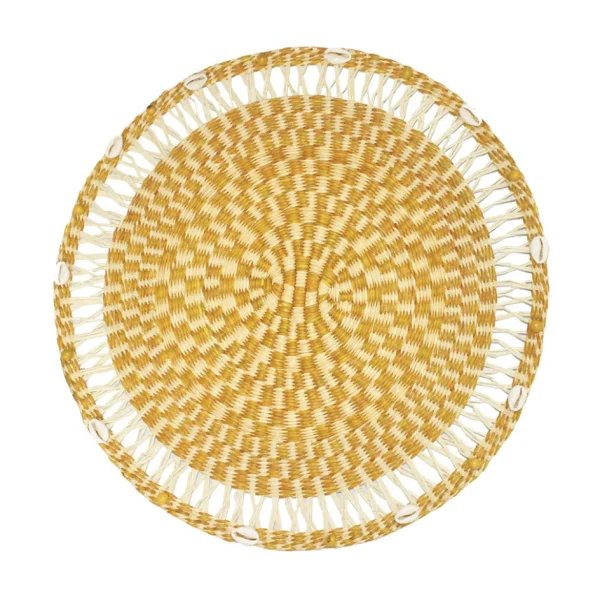 Home-Sensi Studio Round Placemat with beads and seashells (Set of 2 Units)