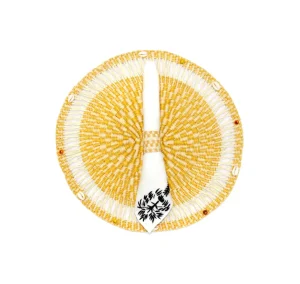 Home-Sensi Studio Round Placemat with beads and seashells (Set of 2 Units)