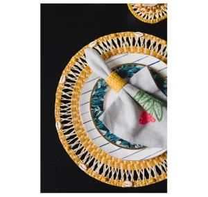 Home-Sensi Studio Round Placemat with beads and seashells (Set of 2 Units)
