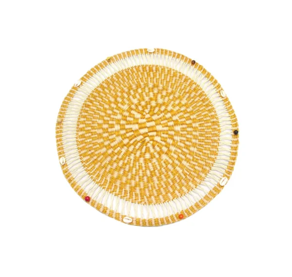 Home-Sensi Studio Round Placemat with beads and seashells (Set of 2 Units)