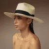 Women's Panama Hats-Sensi Studio Texas Long Brim hat with Italian bow
