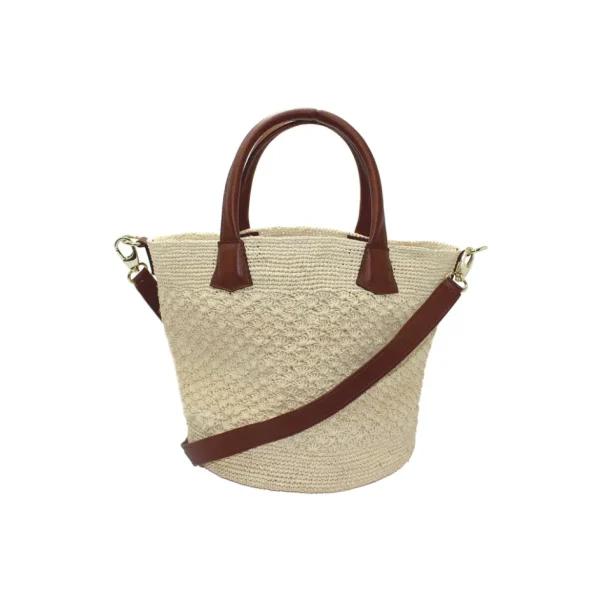 Handbags-Sensi Studio Texturized Medium Straw Bag With Removable Leather Strap