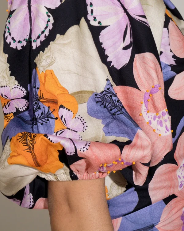 Rtw-Sensi Studio Wrap Around Dress with Hand Embroidered Details